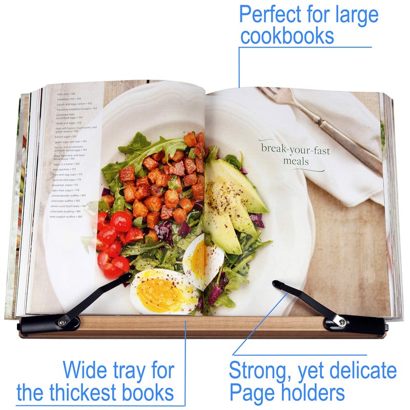 A+ Book Stand BS2500 Large 16x10.5 Portable Adjustable Foldable Bookstand Holder for Reading Hands Free Large Thick Heavy Textbooks Cookbooks Tablets - Image 3